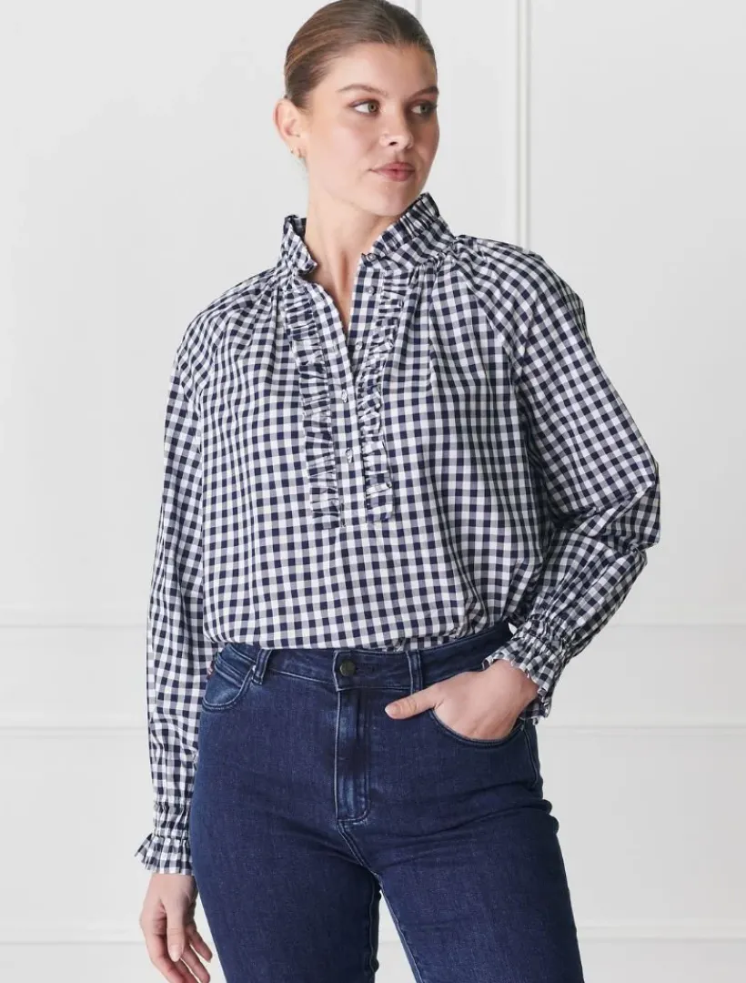 Shirts And Tops*Zjoosh Hartford Pop Over Shirt Navy
