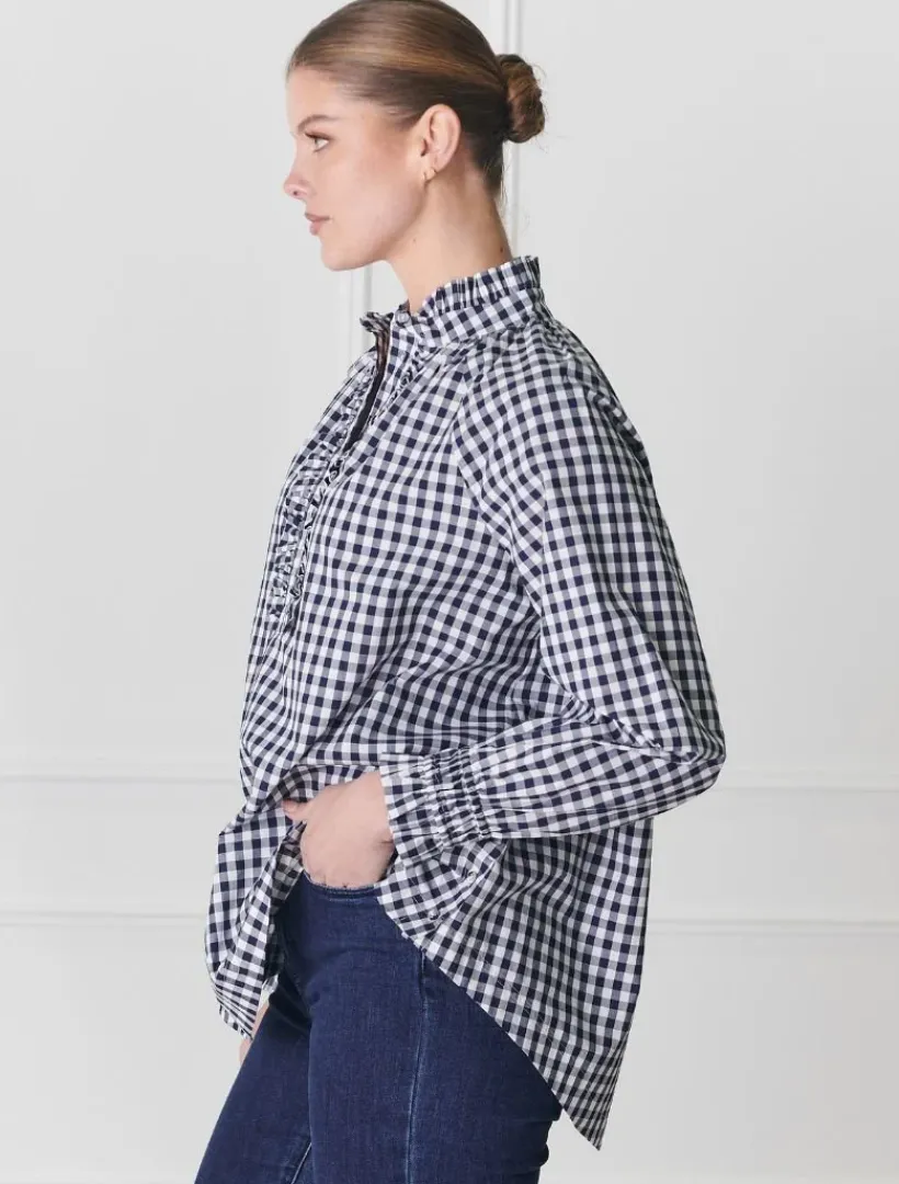 Shirts And Tops*Zjoosh Hartford Pop Over Shirt Navy