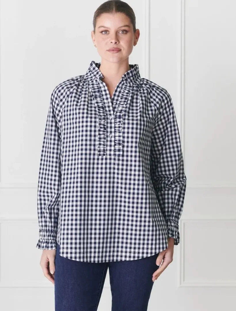 Shirts And Tops*Zjoosh Hartford Pop Over Shirt Navy