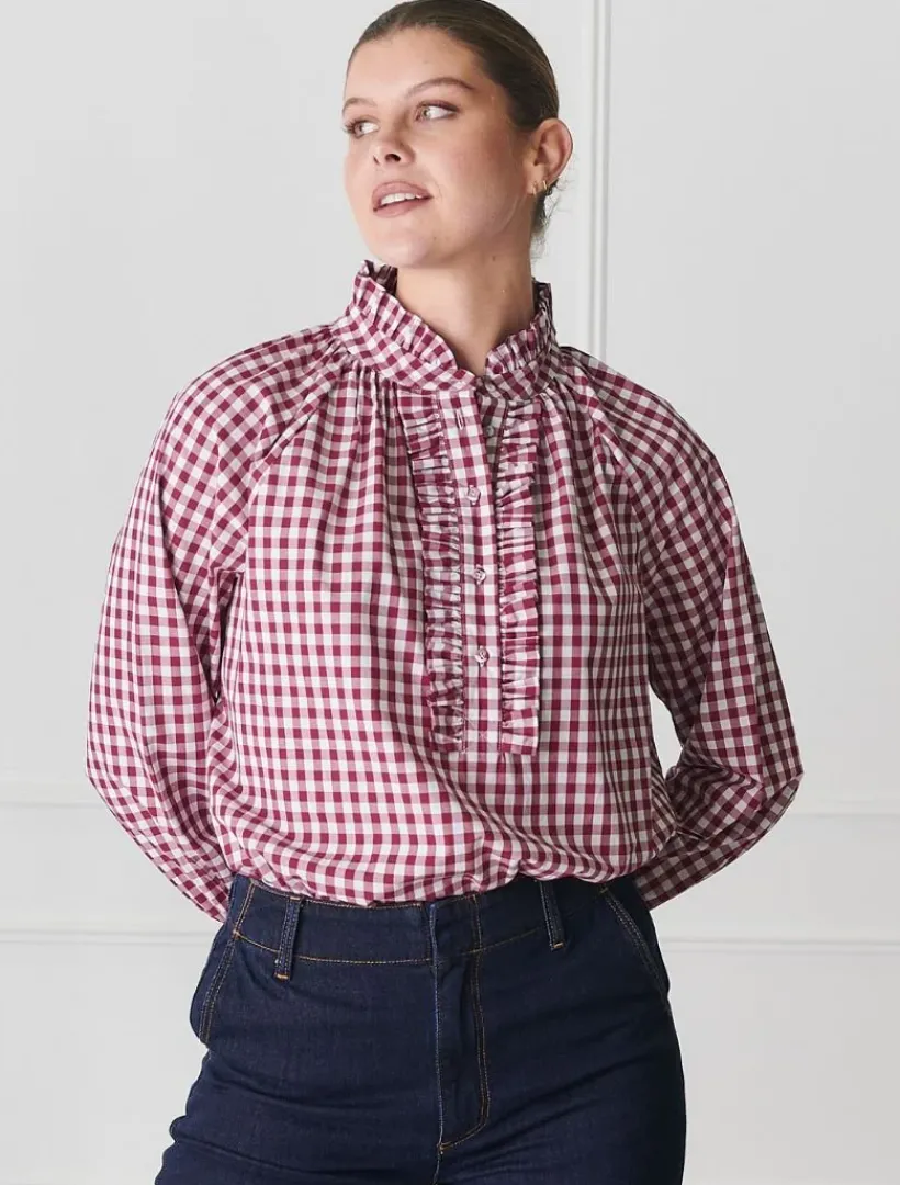 Shirts And Tops*Zjoosh Hartford Pop Over Shirt Red