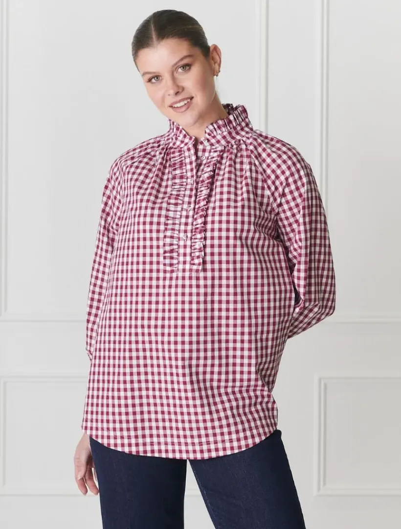Shirts And Tops*Zjoosh Hartford Pop Over Shirt Red
