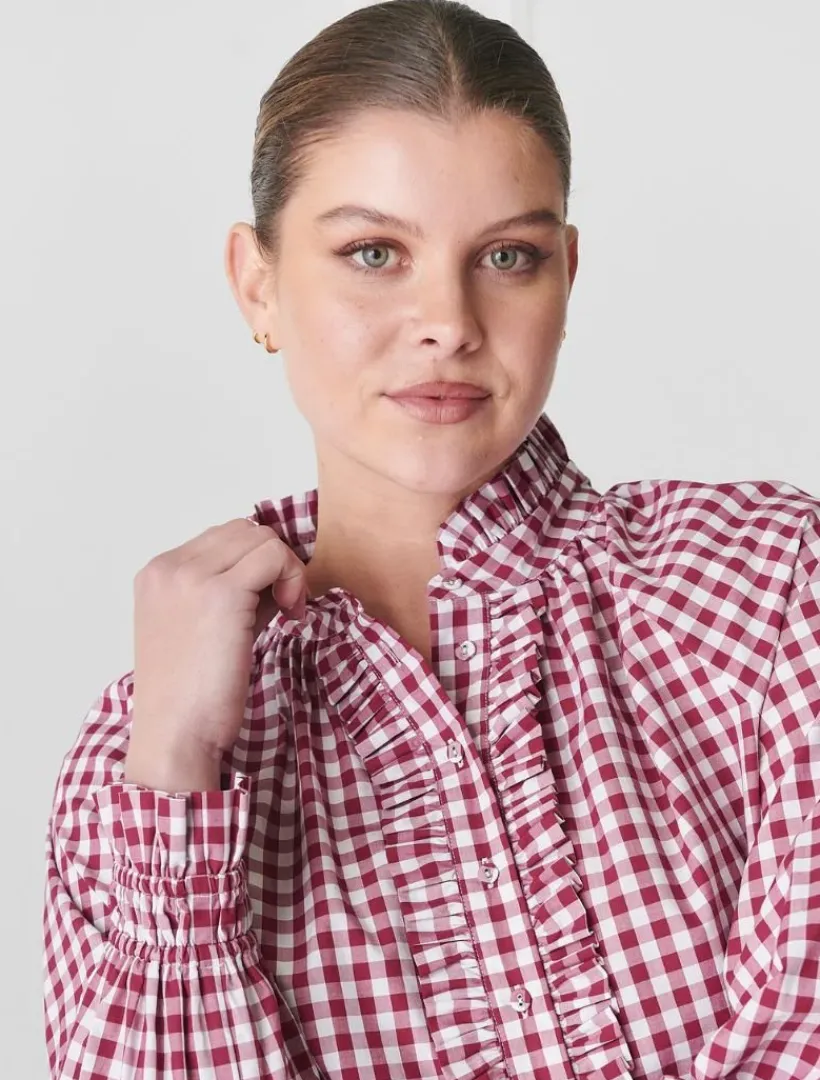 Shirts And Tops*Zjoosh Hartford Pop Over Shirt Red