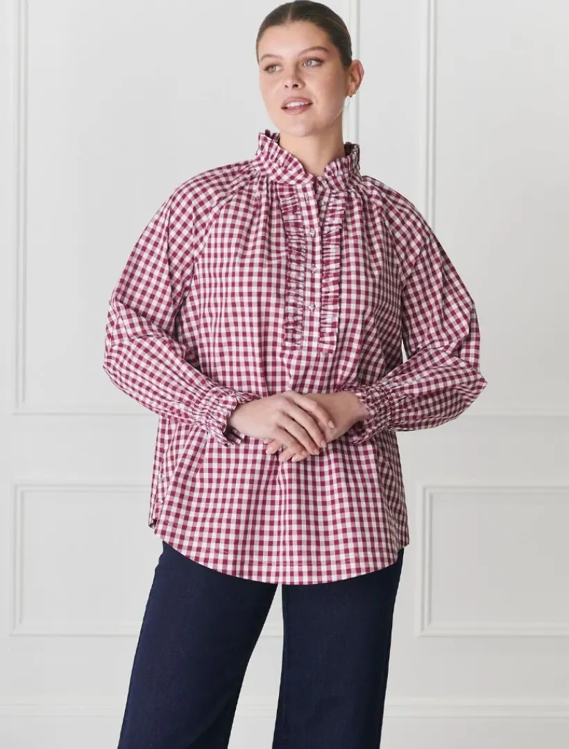 Shirts And Tops*Zjoosh Hartford Pop Over Shirt Red