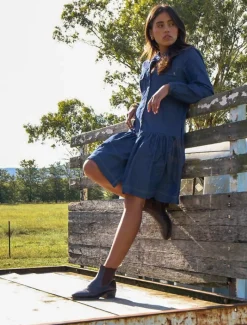 Dresses*Zjoosh Indie Denim Dress Dark Indigo DarkIndigo