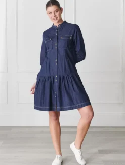 Dresses*Zjoosh Indie Denim Dress Dark Indigo DarkIndigo