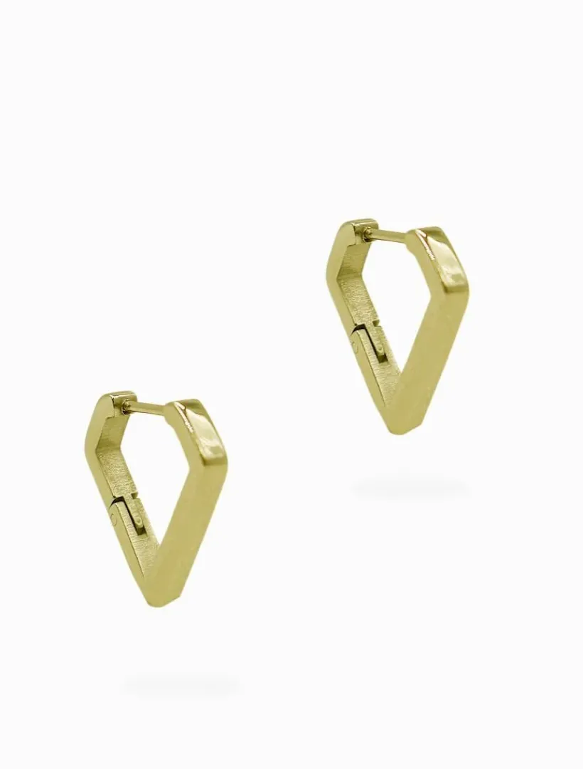 Earrings|Gold Jewellery*Zjoosh Inverted Peak Lever Hoops Gold