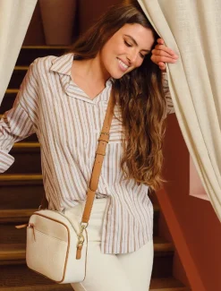 Shirts And Tops*Zjoosh Izzy Stripe Shirt - FINAL SALE Caramel