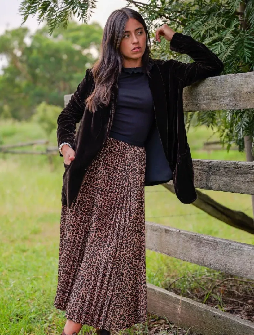Skirts*Zjoosh Jane Pleat Skirt Leopard