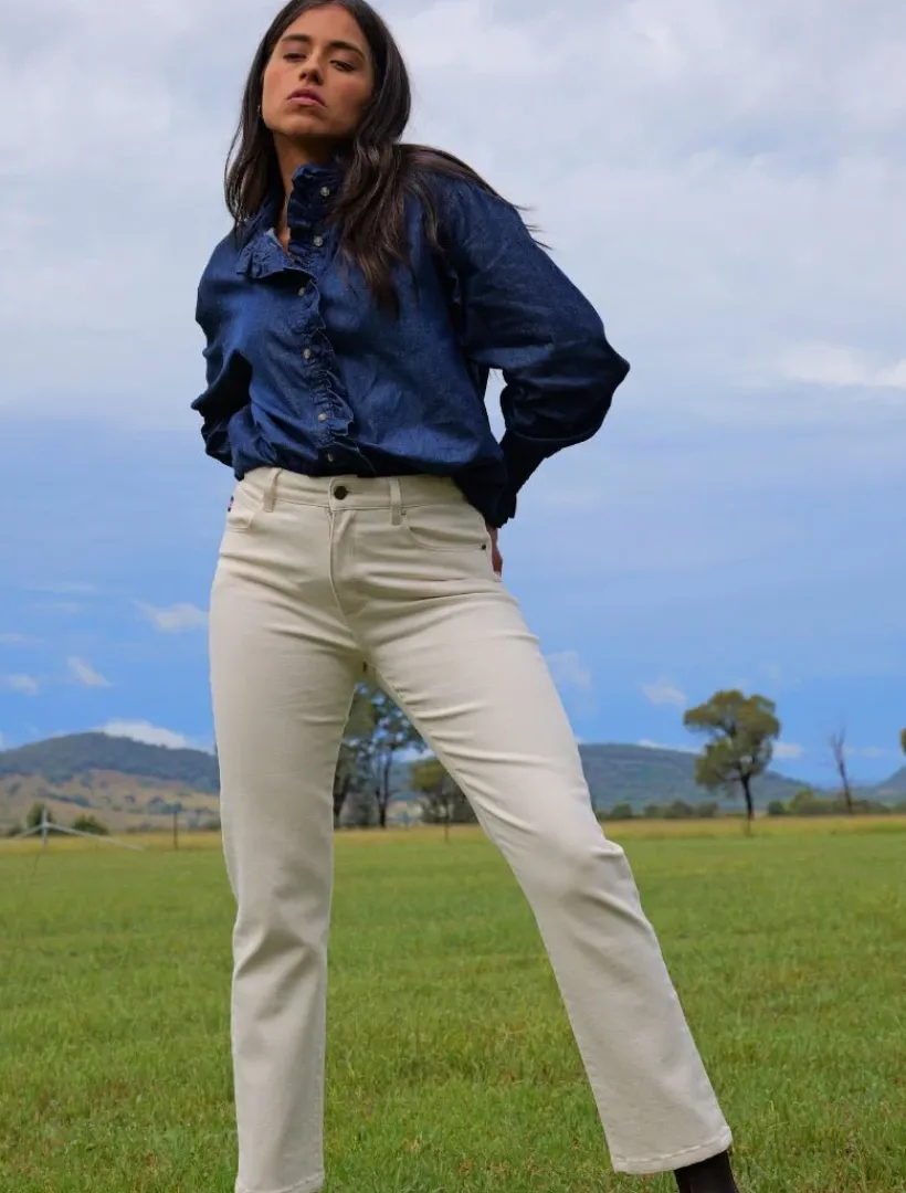 Pants*Zjoosh Jenna Straight Leg Jean Bone