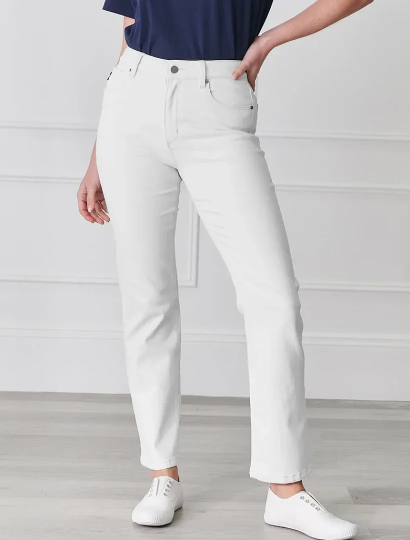 Pants*Zjoosh Jenna Straight Leg Jean White