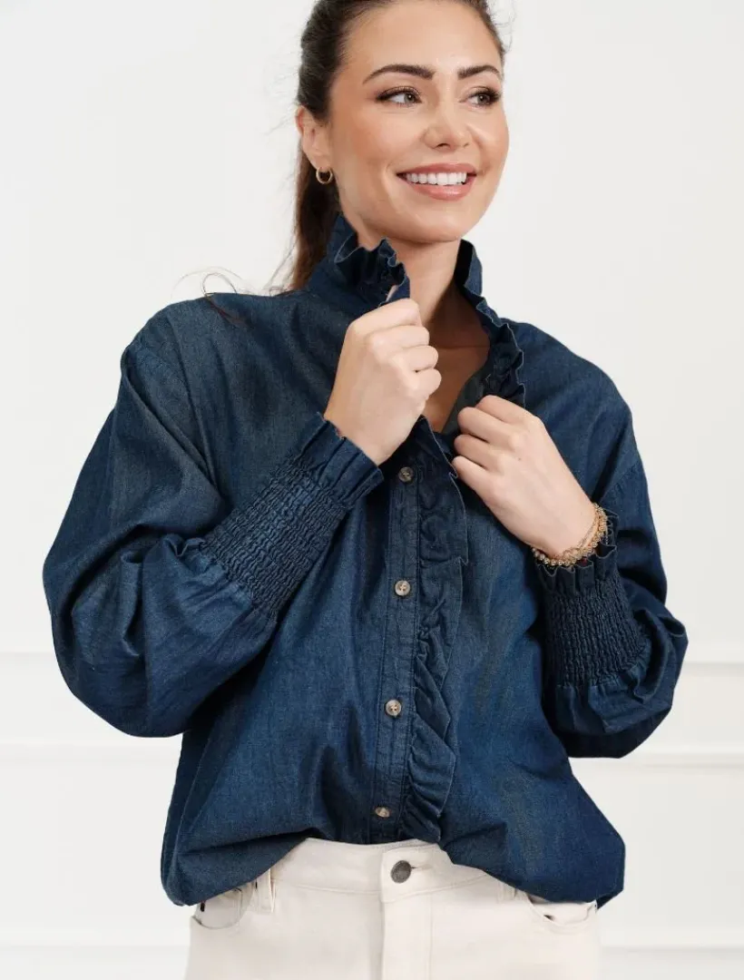 Shirts And Tops*Zjoosh Jessica Denim Shirt Indigo