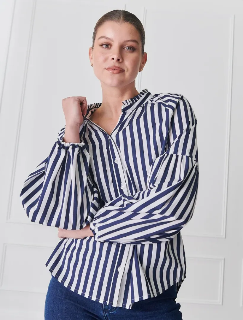 Shirts And Tops*Zjoosh Jo Stripe Shirt Navy