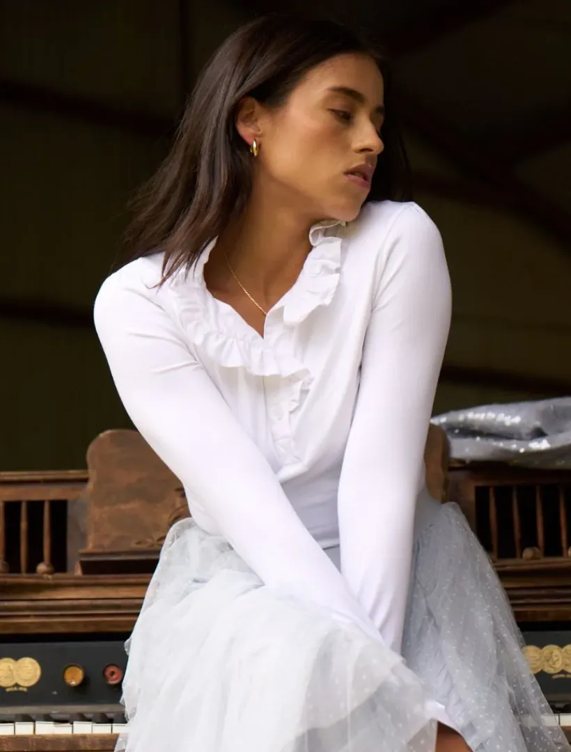 Shirts And Tops*Zjoosh Jolie Long Sleeve Top White