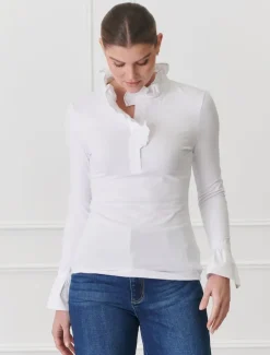Shirts And Tops*Zjoosh Jolie Long Sleeve Top White