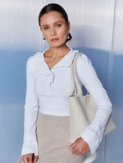 Shirts And Tops*Zjoosh Jolie Long Sleeve Top White