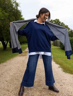 Cashmere Scarves|Scarves*Zjoosh Joseph Cashmere Scarf Navy grey NavyGrey