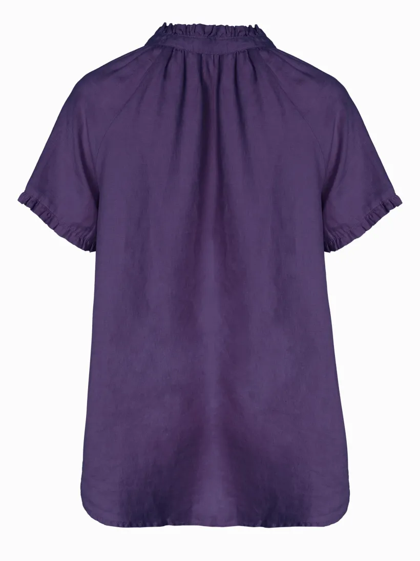 Shirts And Tops*Zjoosh Kell Bell Linen Shirt Navy