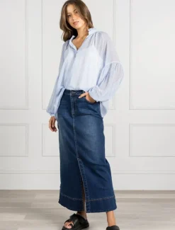 Shirts And Tops*Zjoosh Kell Gingham Top Ice Blue- FINAL SALE IceBlue