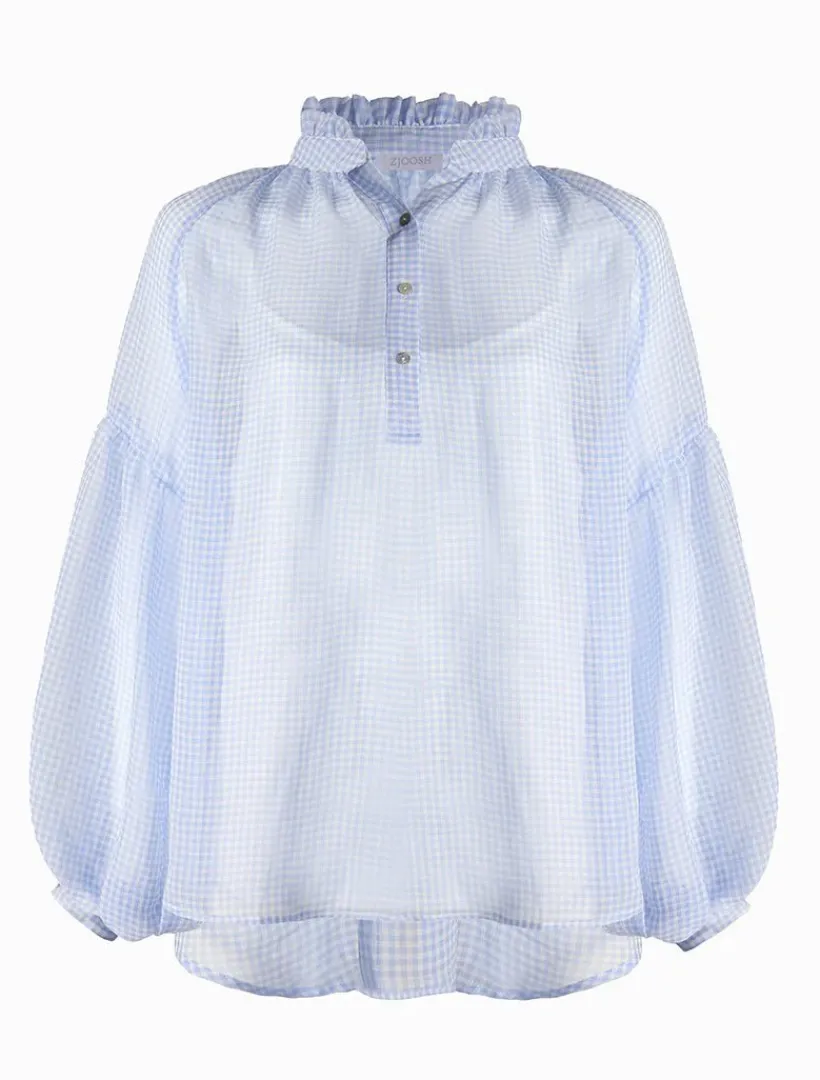 Shirts And Tops*Zjoosh Kell Gingham Top Ice Blue- FINAL SALE IceBlue