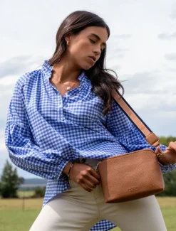 Shirts And Tops*Zjoosh Kell Shirt Gingham Blue