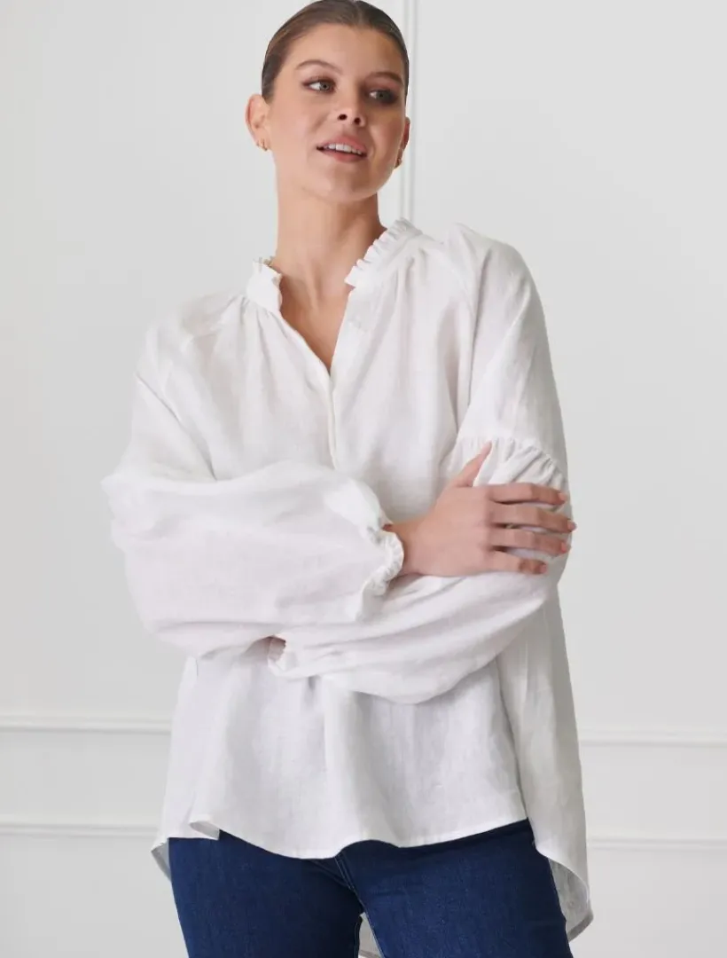 Shirts And Tops*Zjoosh Kell Shirt Linen White