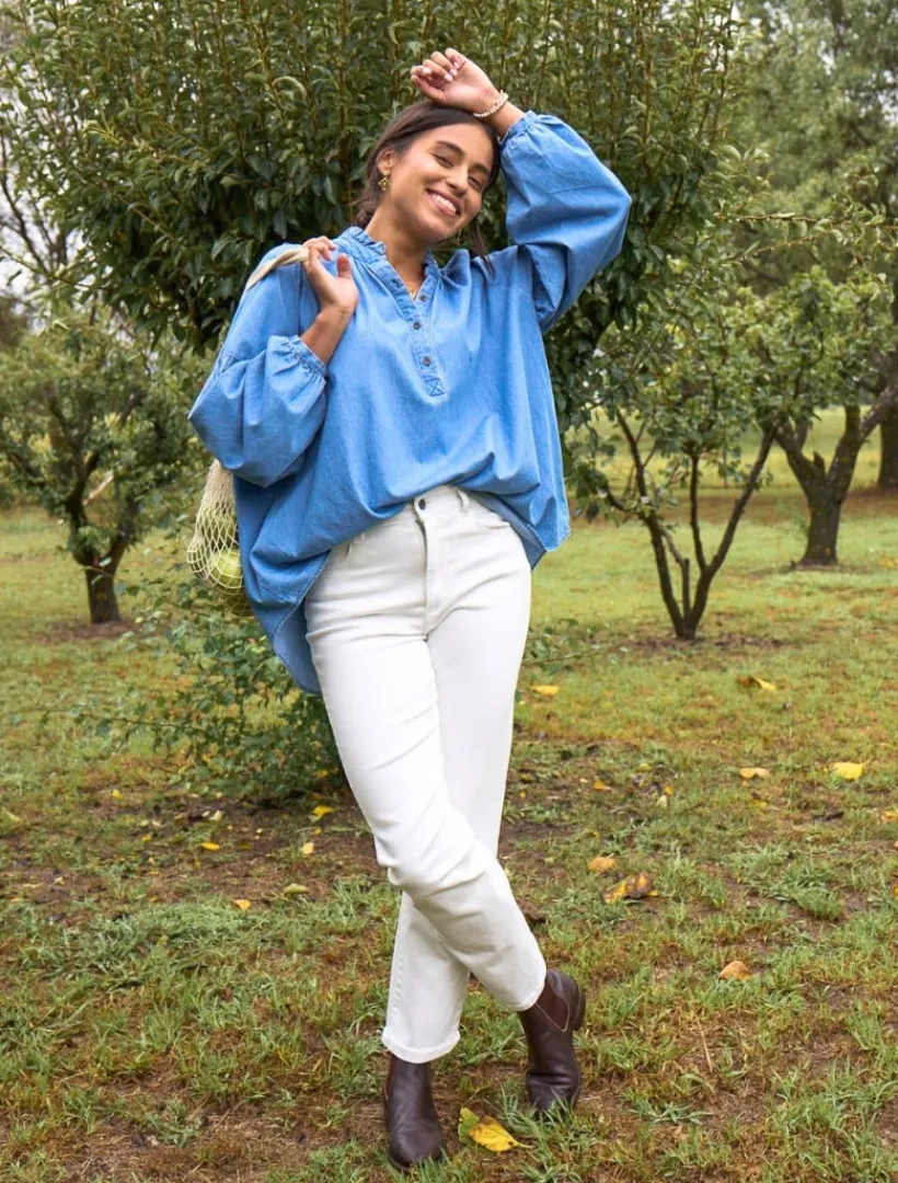 Shirts And Tops*Zjoosh Kell Shirt Summer Wash Denim