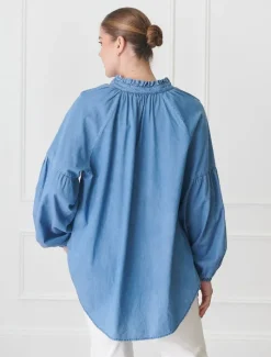 Shirts And Tops*Zjoosh Kell Shirt Summer Wash Denim