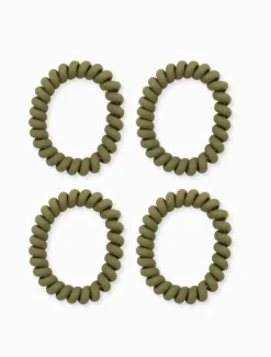 Hats & Hair Accessories*Zjoosh Spiral Hair Ties Pack of 4 Khaki