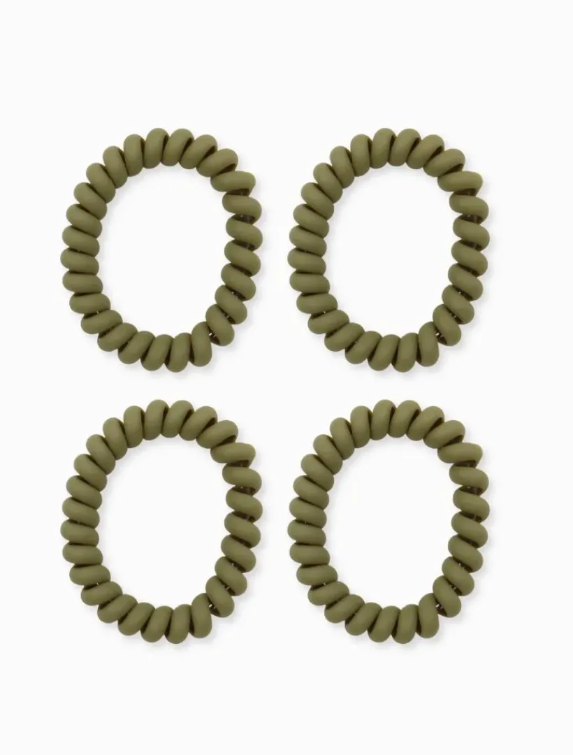 Hats & Hair Accessories*Zjoosh Spiral Hair Ties Pack of 4 Khaki