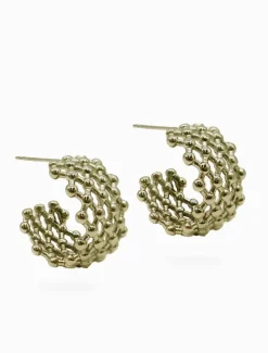 Earrings|Gold Jewellery*Zjoosh Lattice Hoops Gold