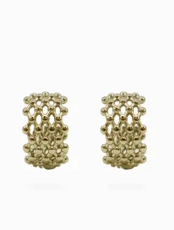Earrings|Gold Jewellery*Zjoosh Lattice Hoops Gold