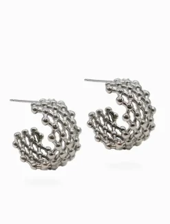 Earrings|Silver Jewellery*Zjoosh Lattice Hoops Silver