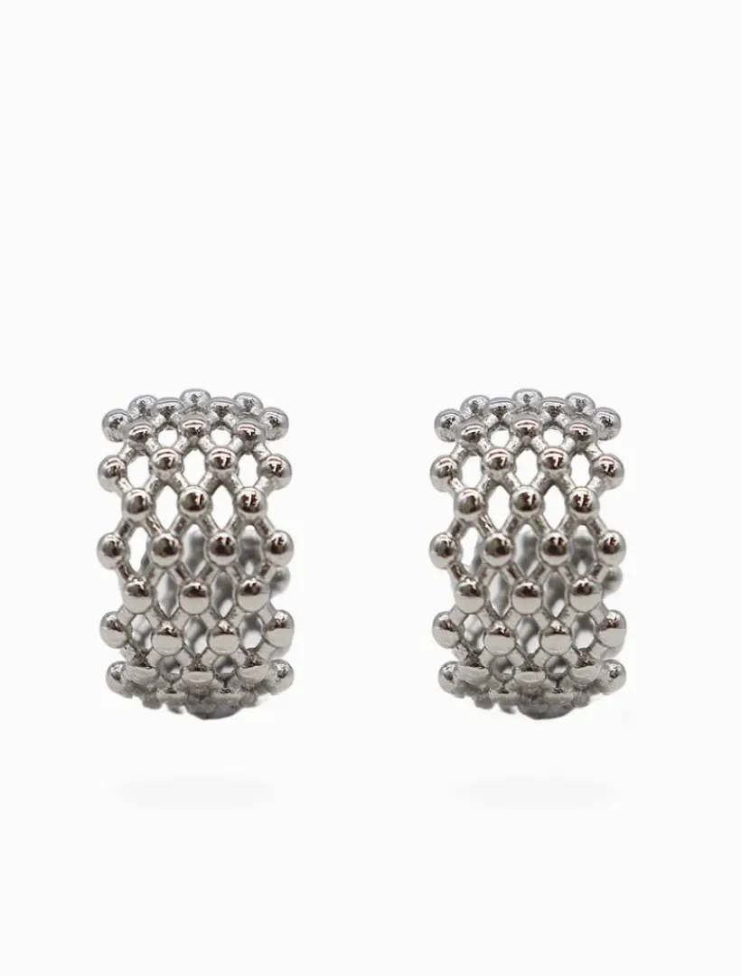 Earrings|Silver Jewellery*Zjoosh Lattice Hoops Silver
