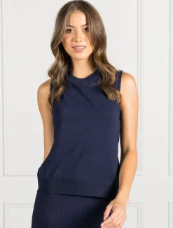 Knits And Jumpers*Zjoosh Layla Knit Tank - FINAL SALE Navy