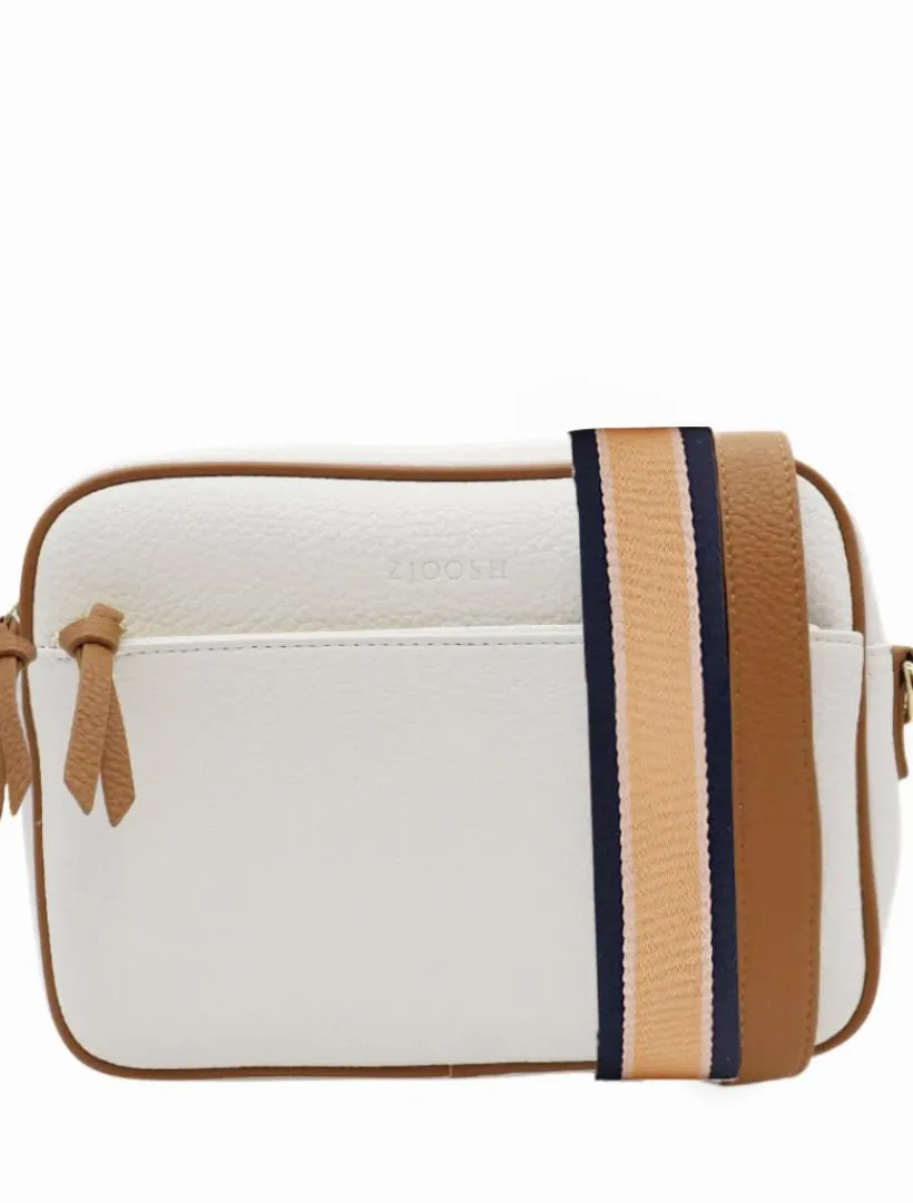 Cross Body Bags*Zjoosh Leah Cross Body Bag Dual Tone White Tan WhiteTan