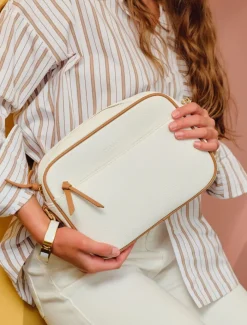 Cross Body Bags*Zjoosh Leah Cross Body Bag Dual Tone White Tan WhiteTan
