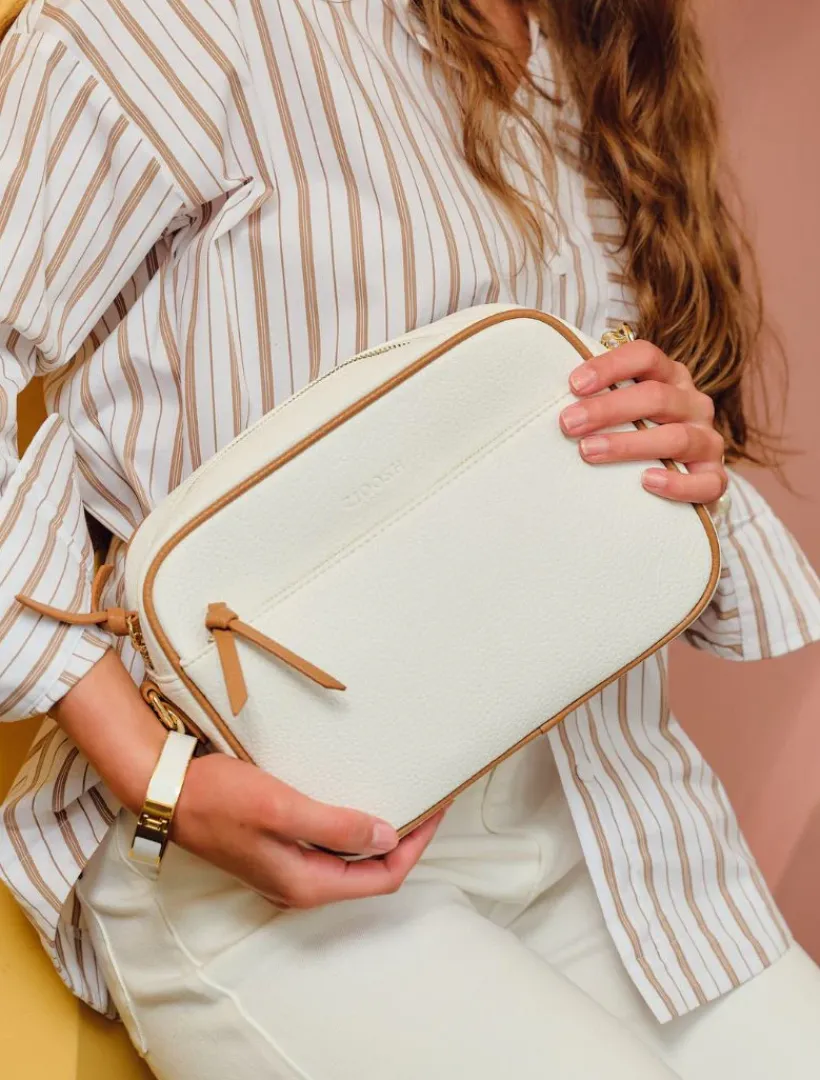 Cross Body Bags*Zjoosh Leah Cross Body Bag Dual Tone White Tan WhiteTan