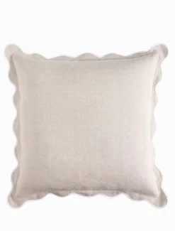 Cushions*3rd Party Other Linen Scallop Cushion 55cm x 55cm Sand