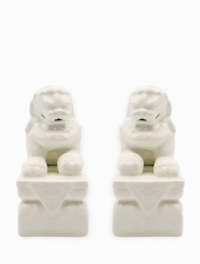 Ceramics*Zjoosh Lion Pair Bookends White