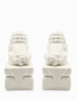 Ceramics*Zjoosh Lion Pair Bookends White
