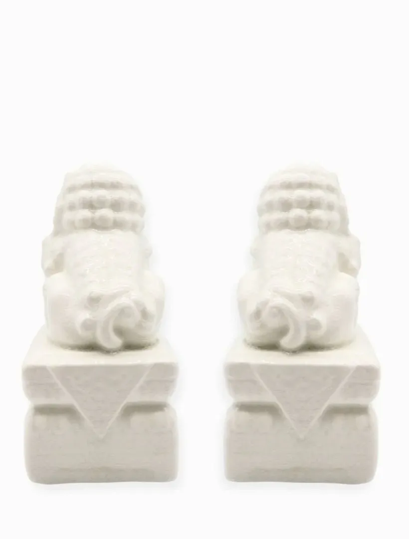 Ceramics*Zjoosh Lion Pair Bookends White