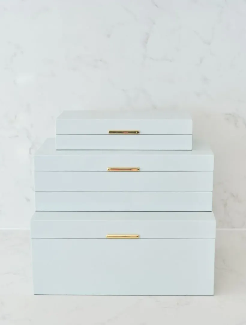 Jewellery Storage|Jewellery And Trinket Boxes*Zjoosh Long Lacquered Jewellery Box Blue