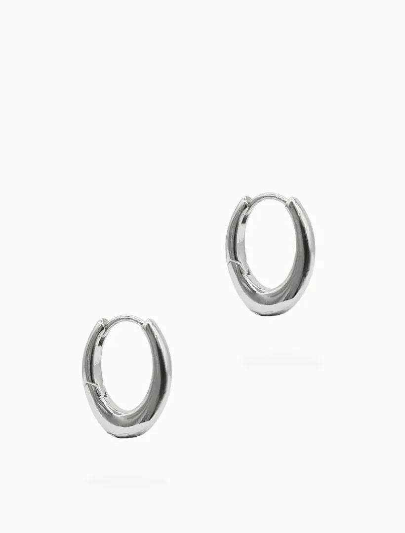 Earrings|Silver Jewellery*Zjoosh Long Oval Hoops Silver