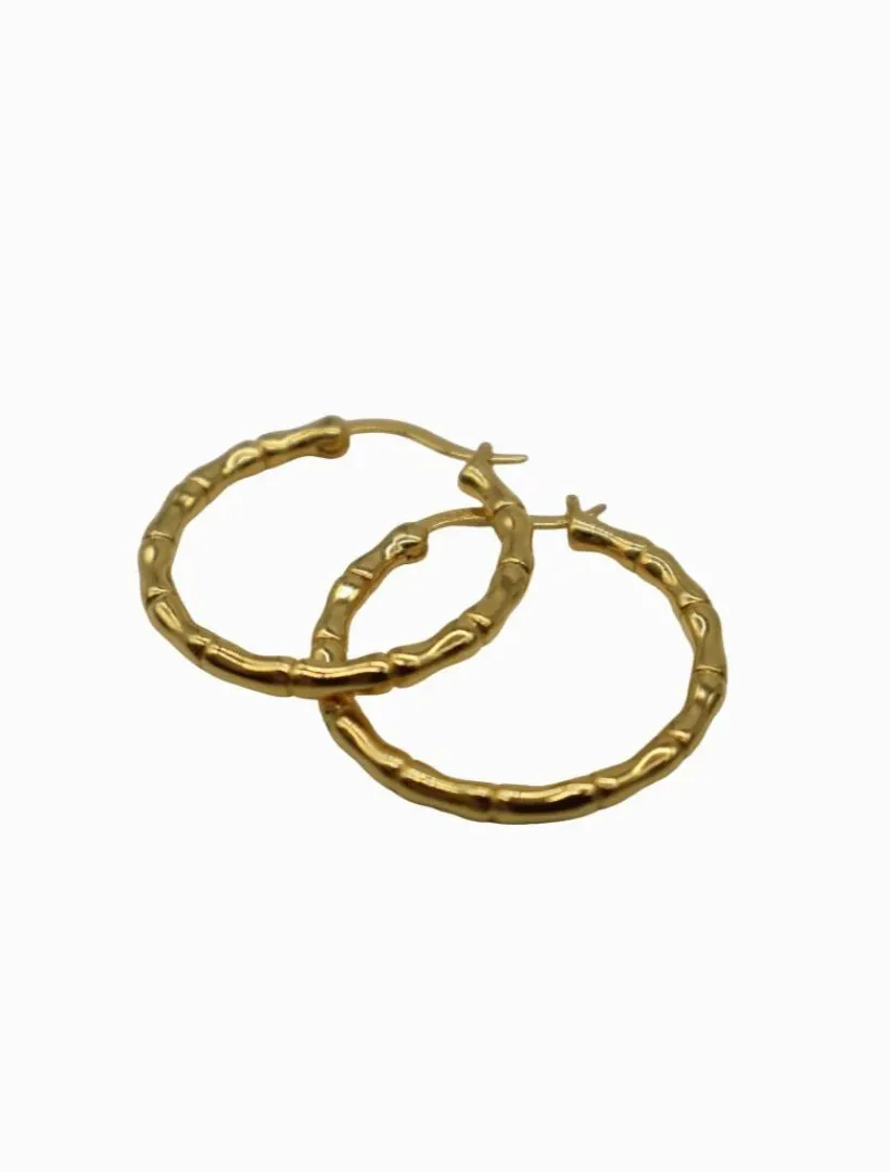 Lucienne - Zjoosh Premium|Earrings*Zjoosh Lucienne Bamboo Hoops Gold