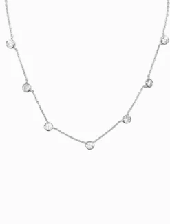Lucienne - Zjoosh Premium|Necklaces*Zjoosh Lucienne Cubic Zirconia Spaced Necklace Rhodium