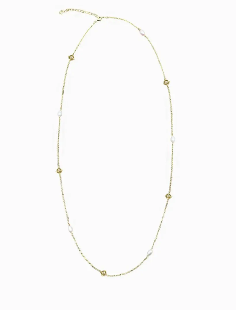 Lucienne - Zjoosh Premium|Pearl Jewellery*Zjoosh Lucienne Disk and Pearl Necklace Long Gold