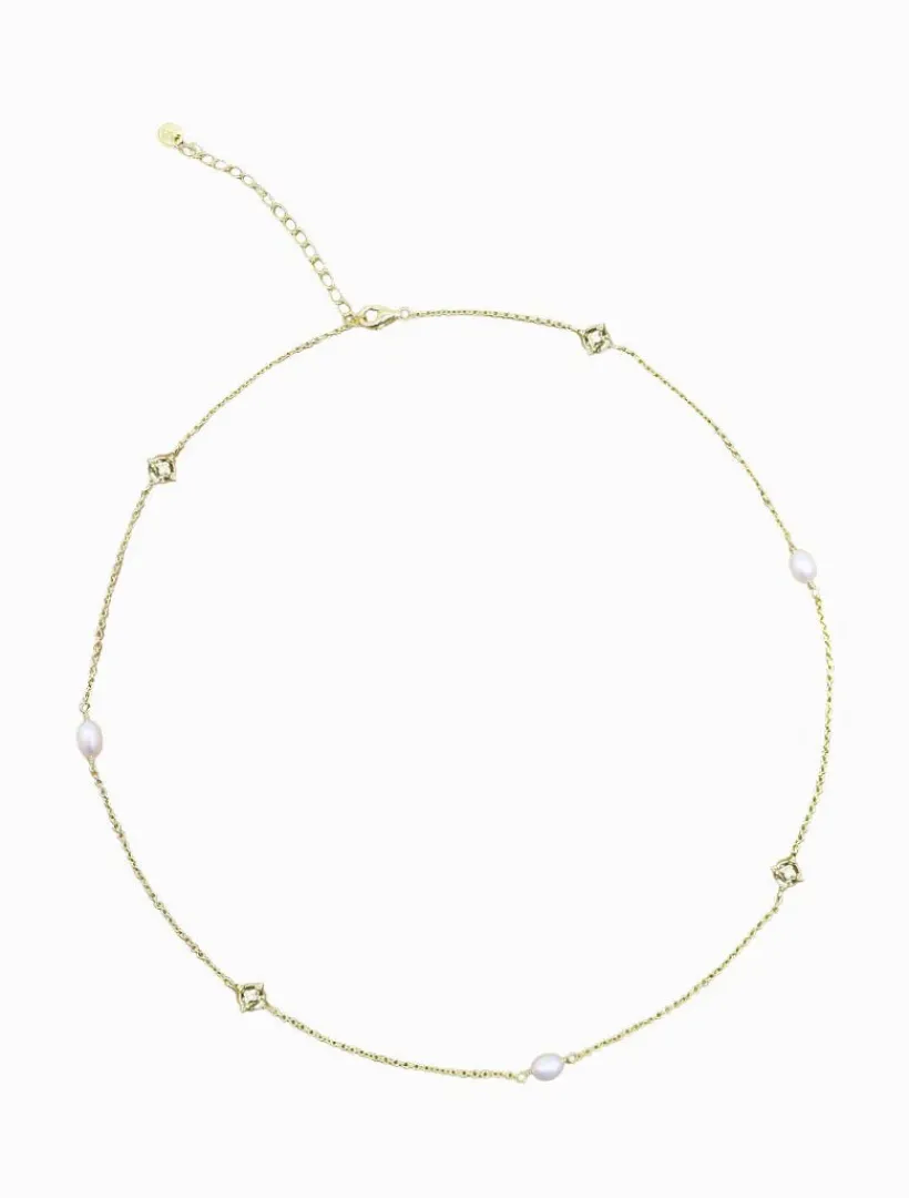 Lucienne - Zjoosh Premium|Pearl Jewellery*Zjoosh Lucienne Disk and Pearl Necklace Short Gold