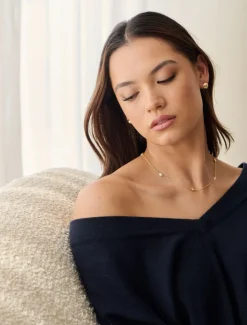 Lucienne - Zjoosh Premium|Pearl Jewellery*Zjoosh Lucienne Disk and Pearl Necklace Short Gold