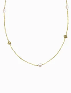 Lucienne - Zjoosh Premium|Pearl Jewellery*Zjoosh Lucienne Disk and Pearl Necklace Short Gold