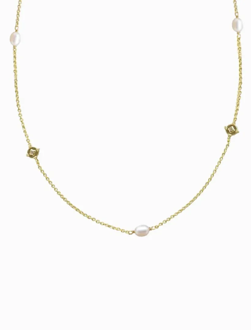Lucienne - Zjoosh Premium|Pearl Jewellery*Zjoosh Lucienne Disk and Pearl Necklace Short Gold